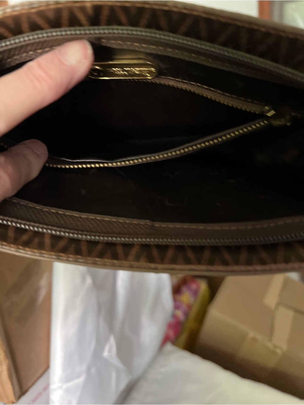 Mario Valentino Brown Monogram Clutch - Picture 7 of 7